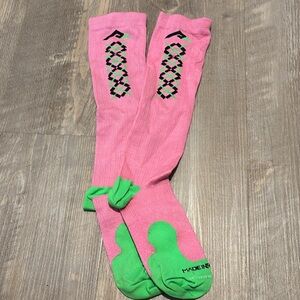Pro compression pink & green socks